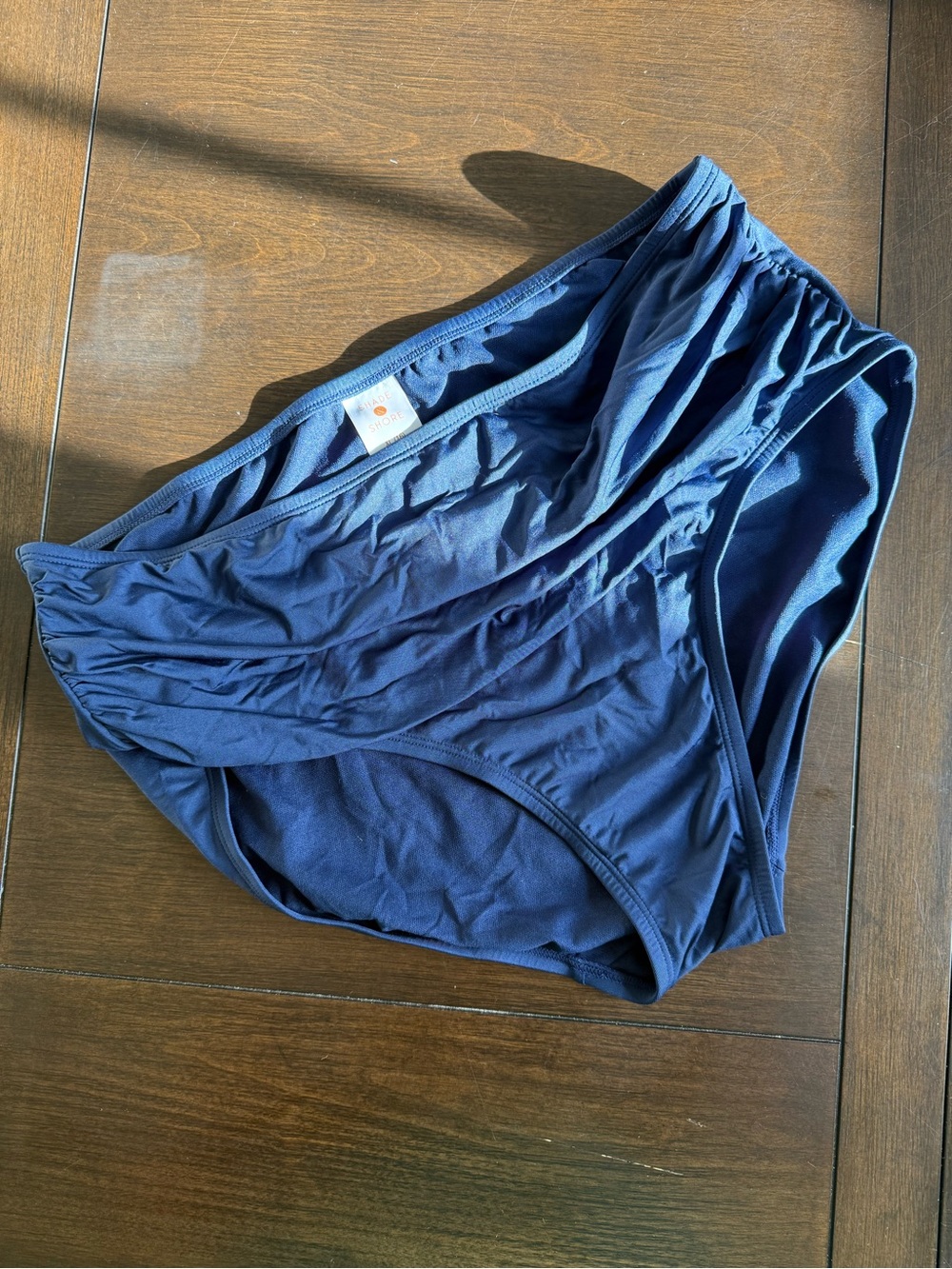 Shade & Shore Navy Blue High-Rise Bikini Bottoms